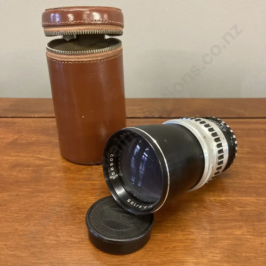 Staeble-Telexon 1:3.8/135 Lens West Germany With Leather Case Image 1++